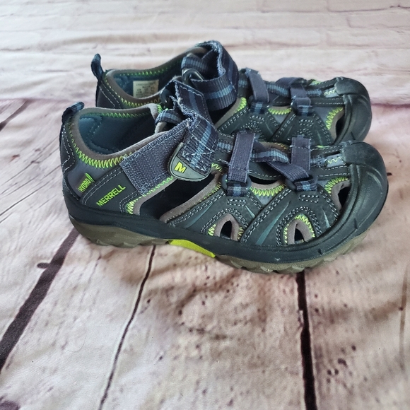 Merrell Hydro Sport Hiker Waterproof Sandals Blue Green Youth Kids Boys Size 12M - Picture 3 of 7